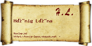 Hönig Léna névjegykártya